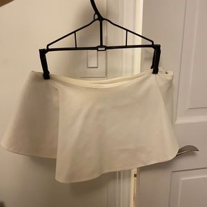 White Alexis strapless crop top